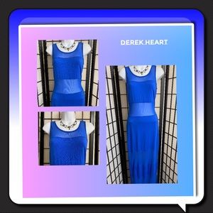 Oh So Cute Derek Heart Blue Maxi Dress